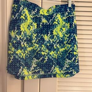 Slazenger Blue and Yellow Patterned Mini Skirt